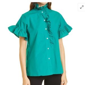 Mille Vanessa Ruffle Detail Cotton Blouse in color “court”